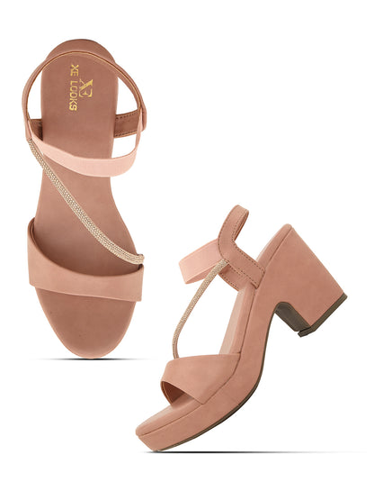 Comfortable Fancy & Charm Block Heel Sandal With Ankle Strap