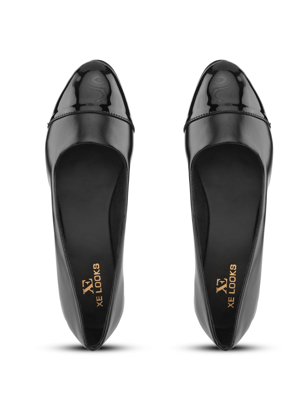 Glossy Cap Toe Slip-On Pumps