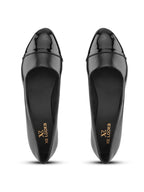 Glossy Cap Toe Slip-On Pumps