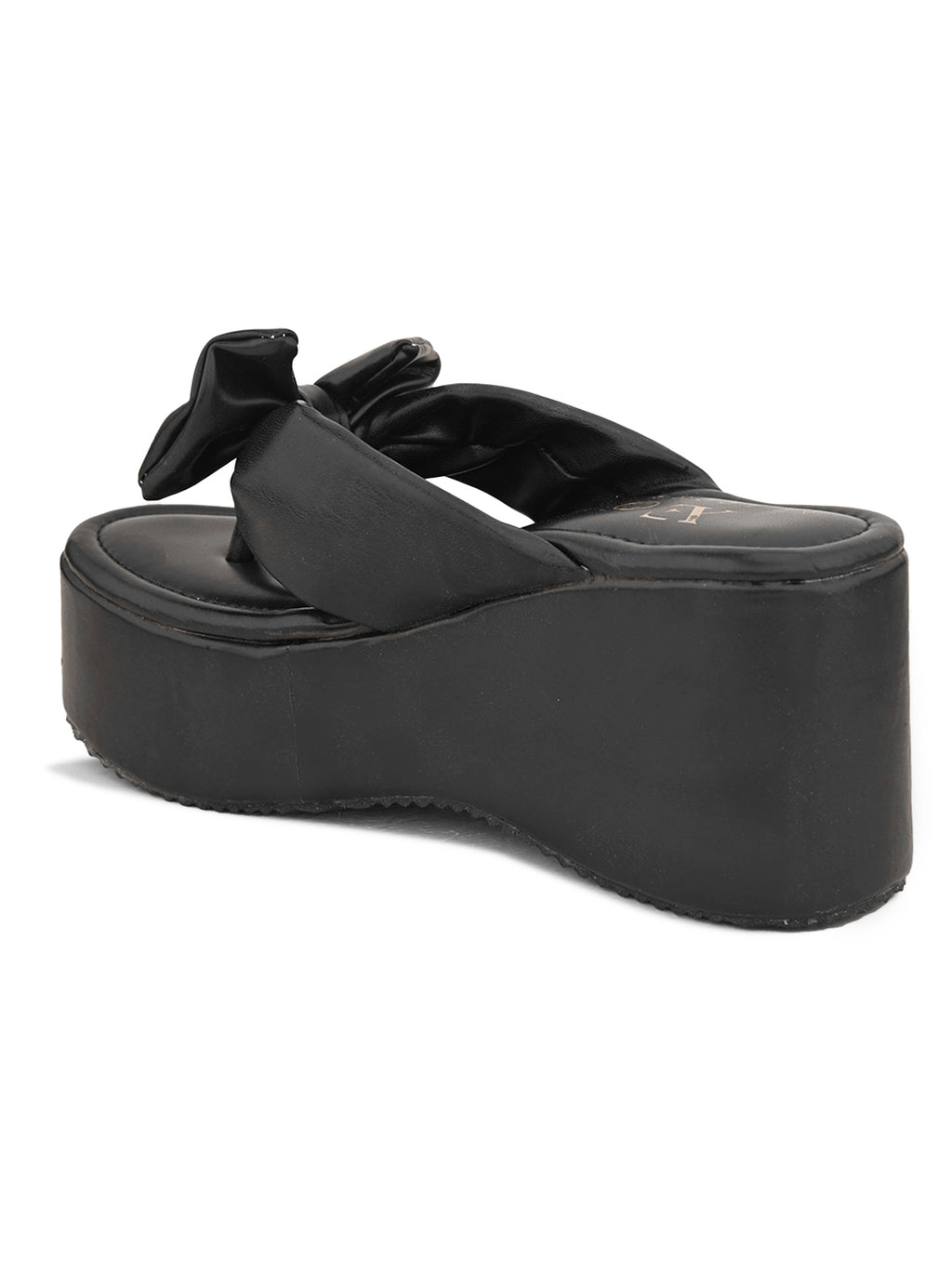 Bow Design with modern cushion platform Slippers