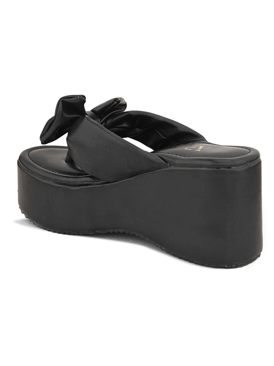 Bow Design with modern cushion platform Slippers