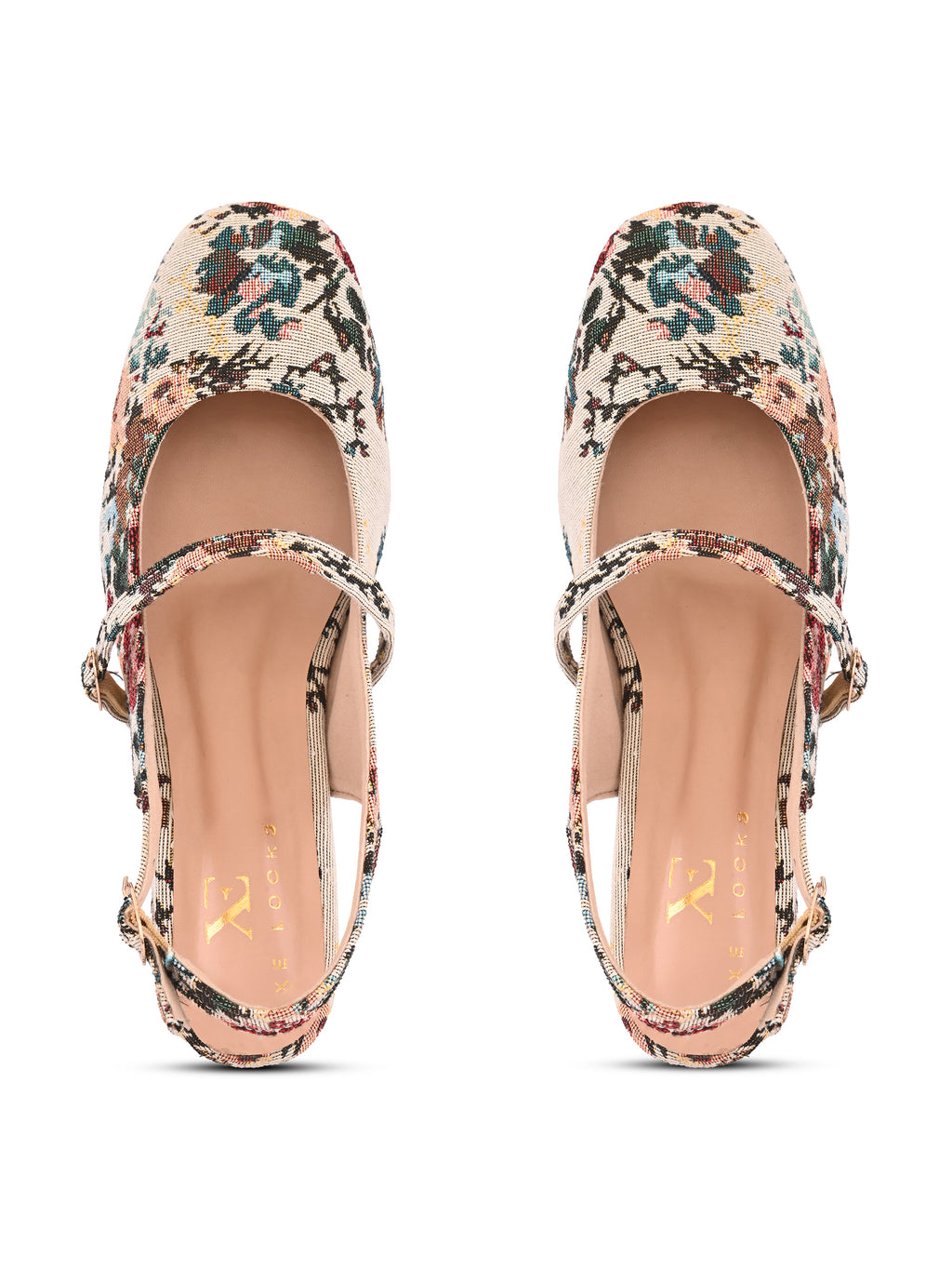 Textured Buckle Accent Slingback Block Heel Pumps