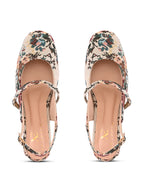 Textured Buckle Accent Slingback Block Heel Pumps