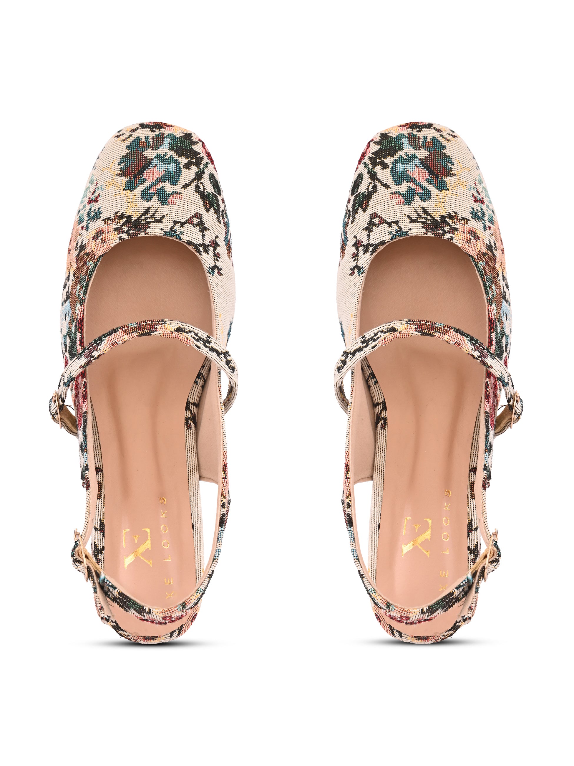 Textured Buckle Accent Slingback Block Heel Pumps