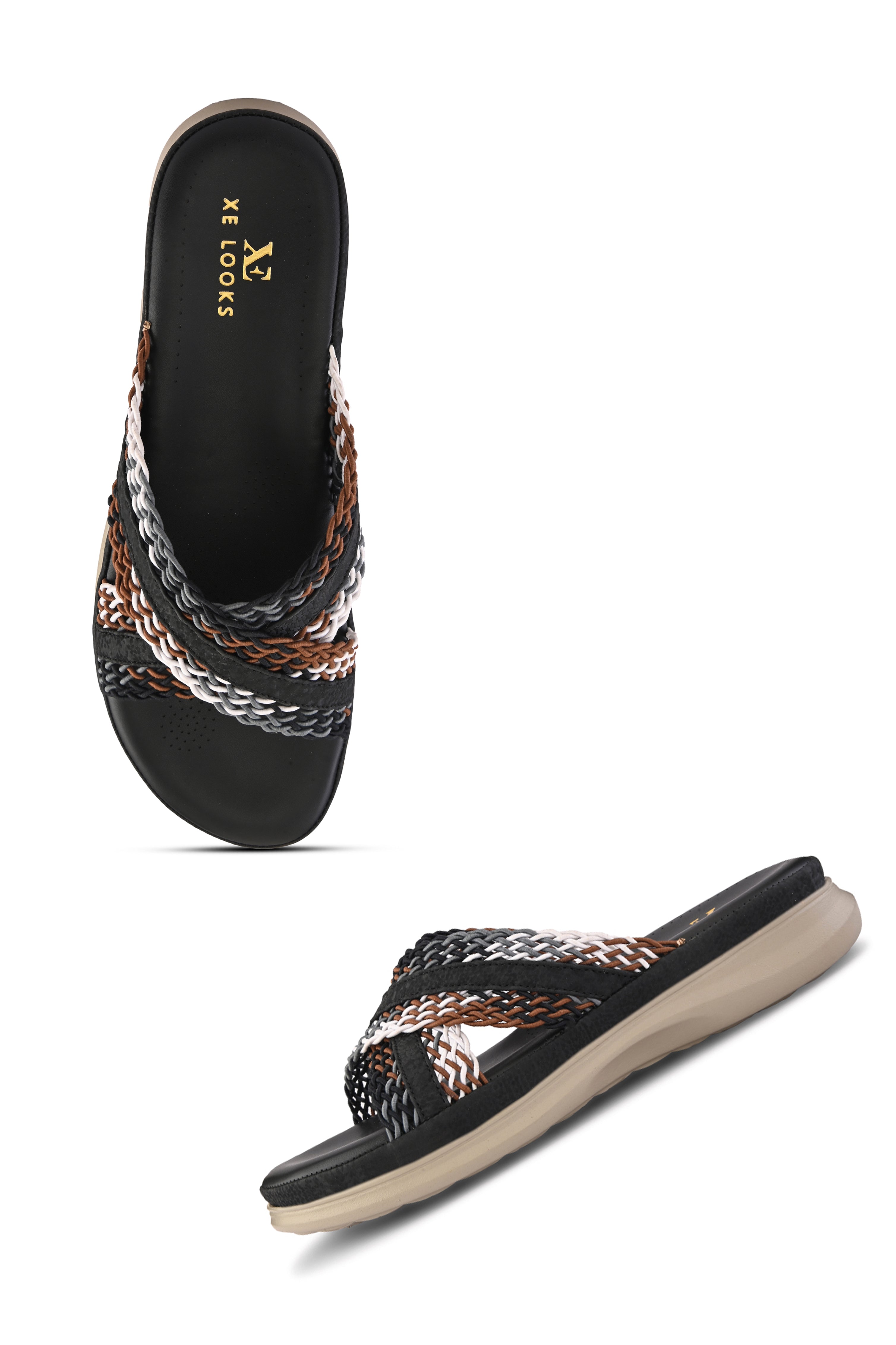 Criss-Cross Braided Strap Doctor Slippers