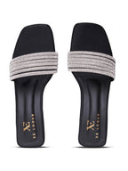 Rhinestone Strap Comfort Heel Sandals
