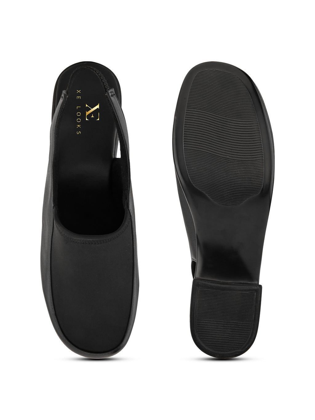 Elegant Slip-On Slingback Block Heel Shoes