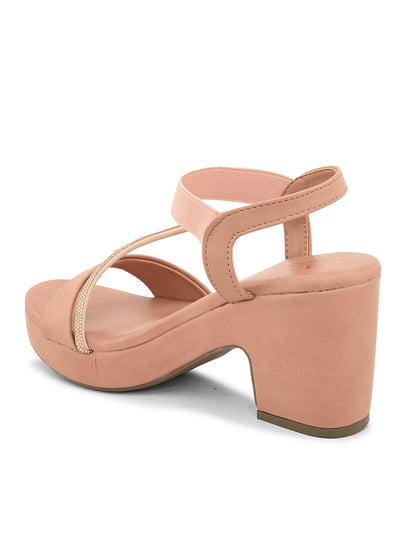 Comfortable Fancy & Charm Block Heel Sandal With Ankle Strap