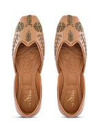Embroidered Cushioned Square Toe Punjabi Jutti