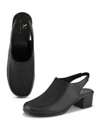 Elegant Slip-On Slingback Block Heel Shoes