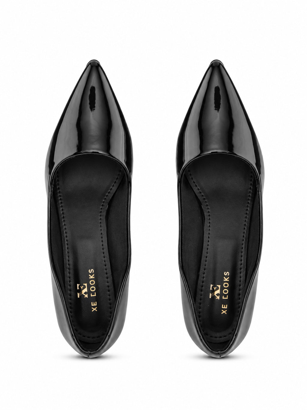 Glossy Pointed Toe Cushioned Slip-On Pumps