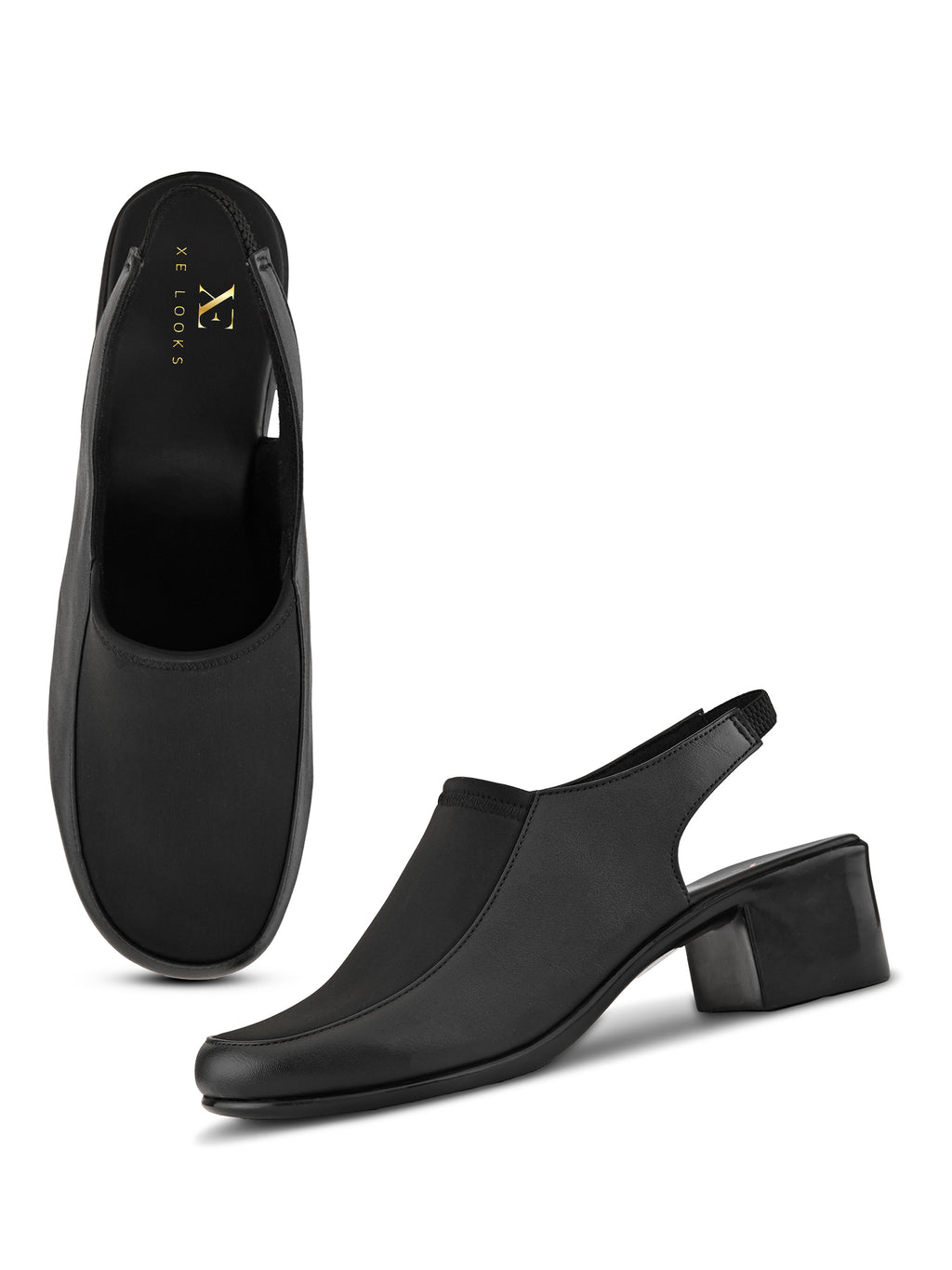 Elegant Slip-On Slingback Block Heel Shoes