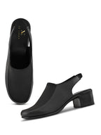 Elegant Slip-On Slingback Block Heel Shoes