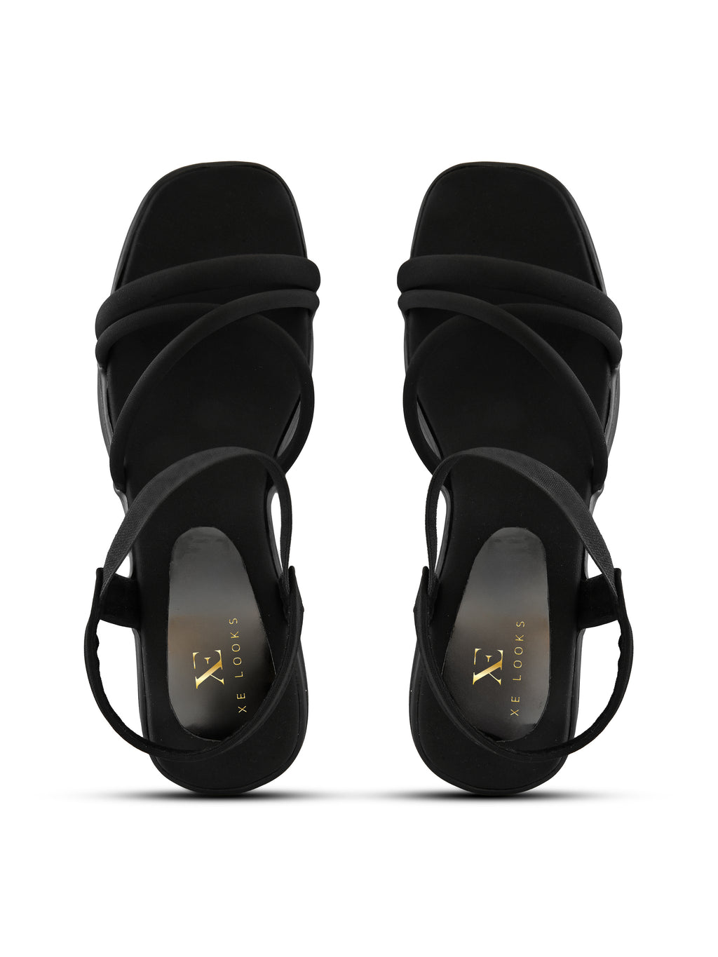 Soft Cushioned Elastic Strap Block Heel Sandals