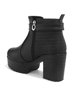 Women’s Buckle Strap Zipper Ankle Boots