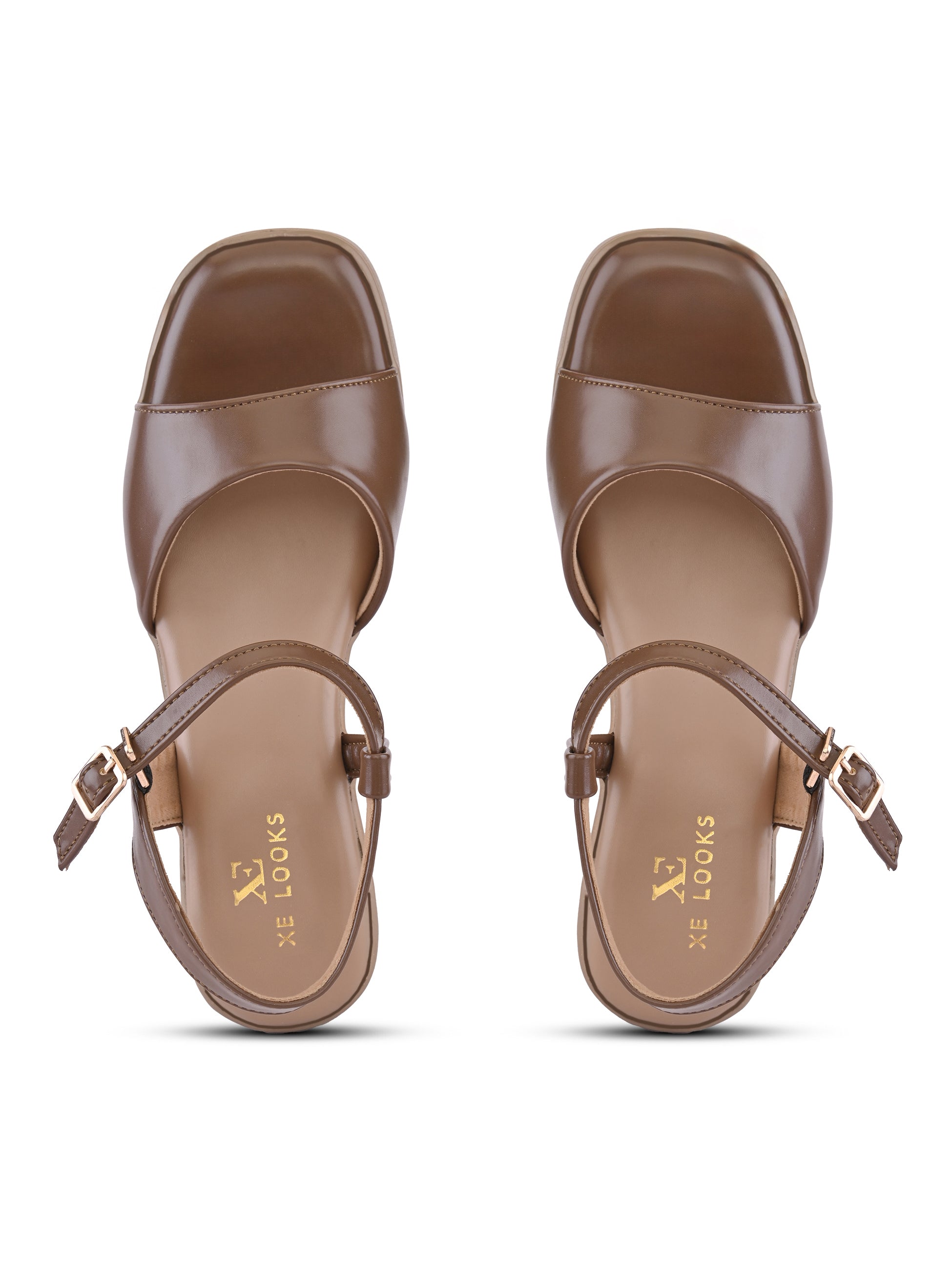 Sleek Ankle Strap Cushioned Block Heel Sandals