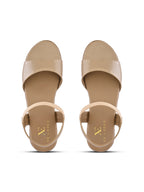 Perforated Strap Cushioned Slingback Flat Sandals
