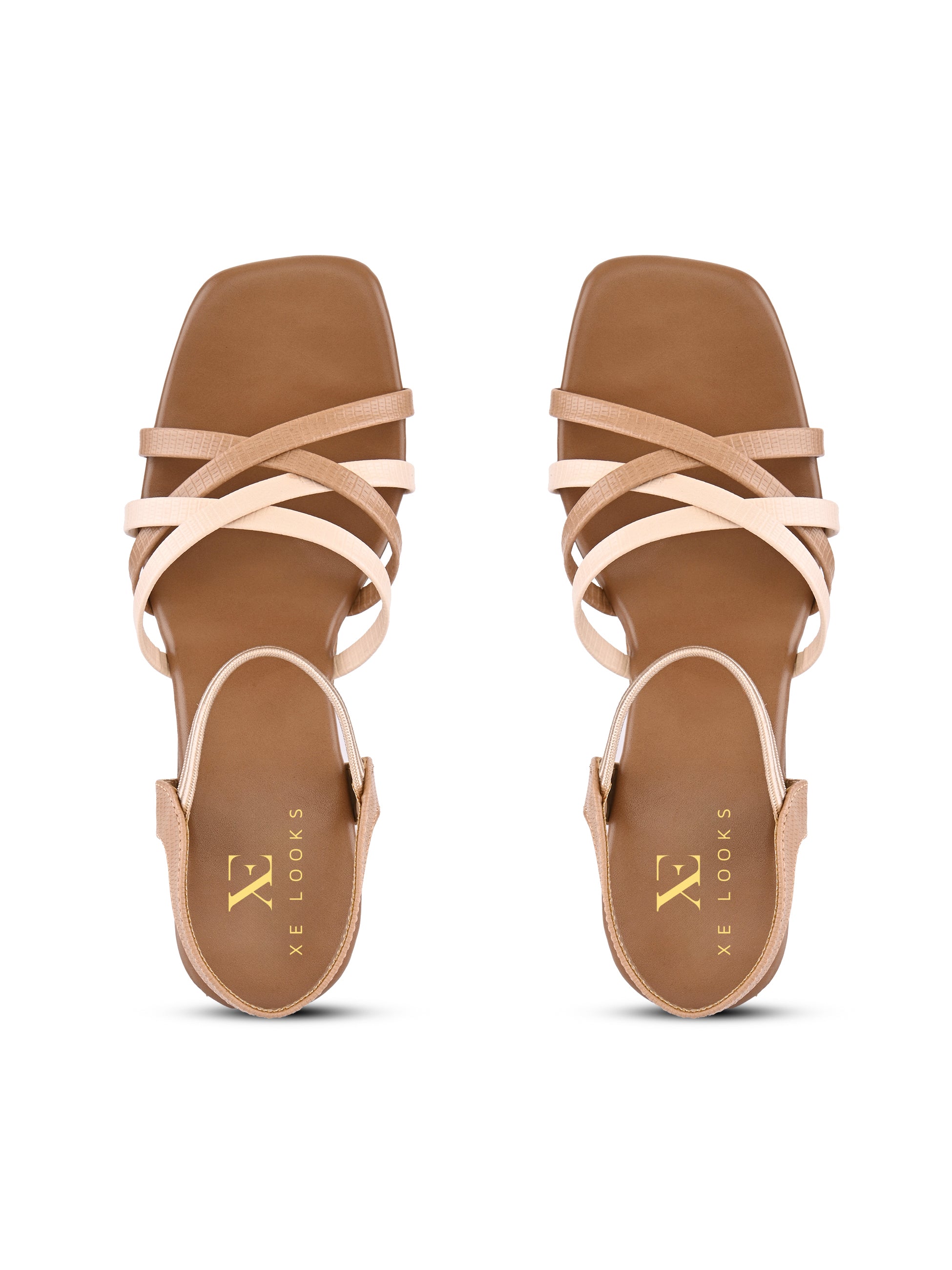MULTI-STRAP ANKLE SUPPORT COMFORT BLOCK HEEL SANDALS