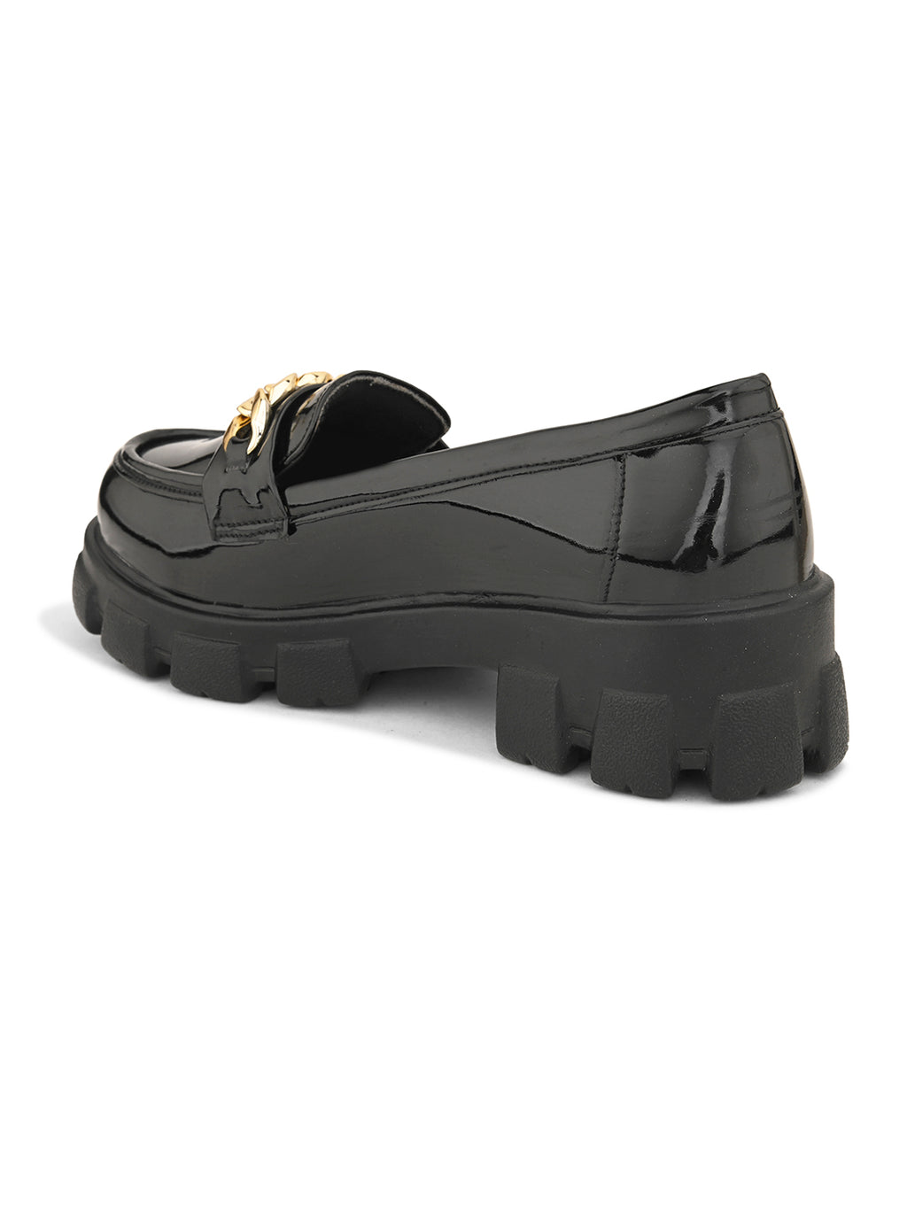 Glossy Chunky Sole Loafers