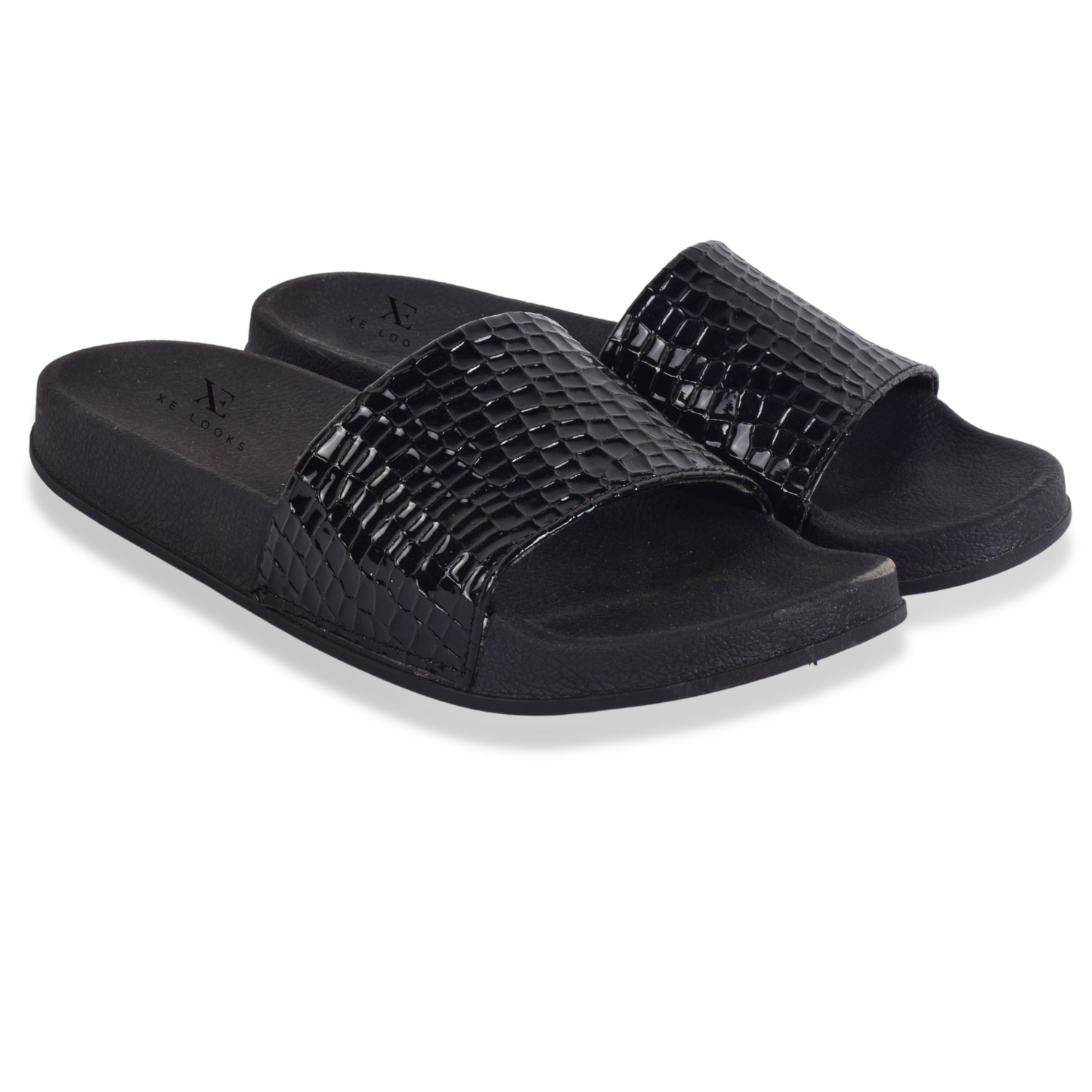 Croco Textured Design Comfortable Daily Use Sliders