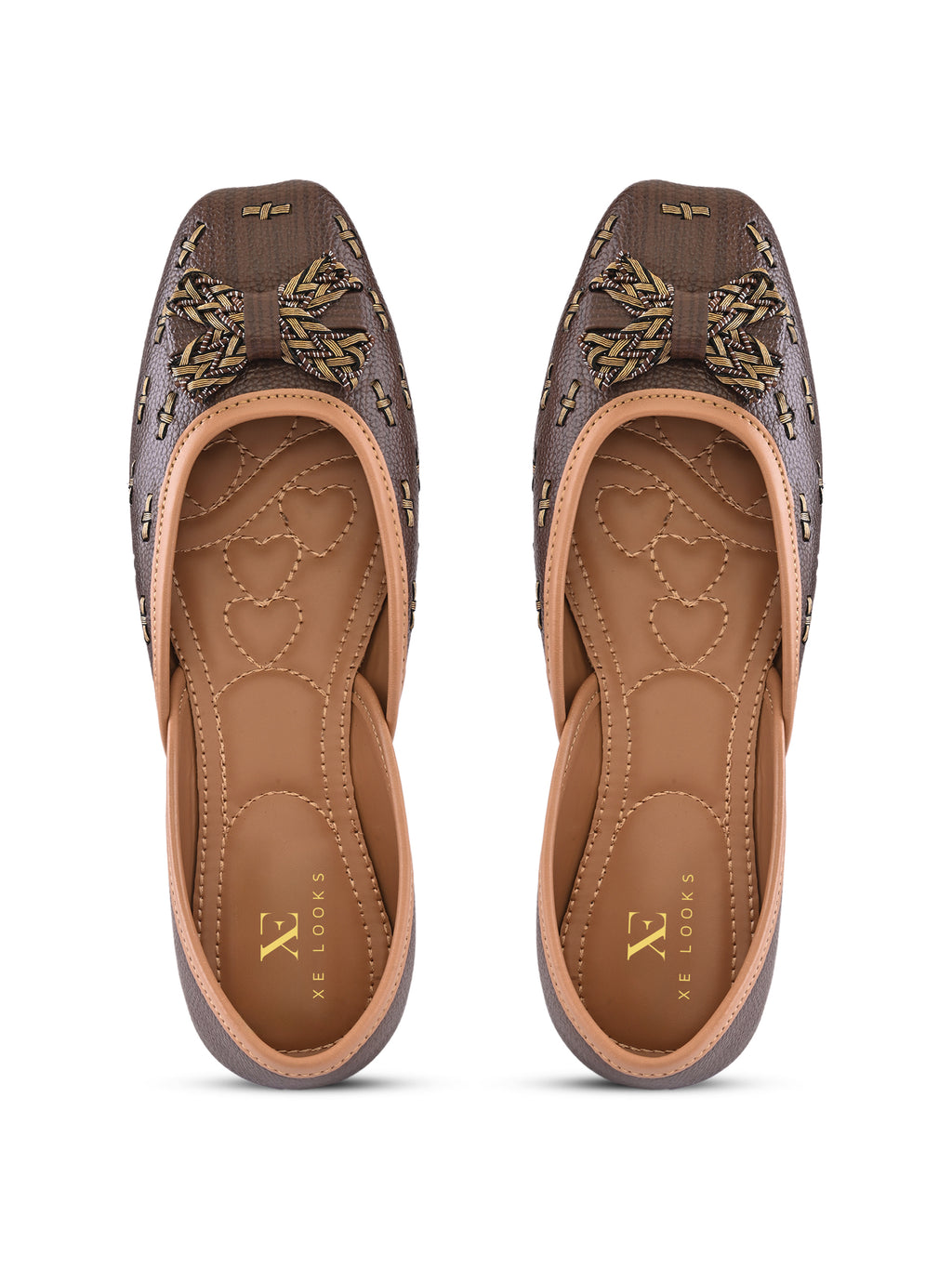 Woven Bow Accent Cushioned Square Toe Flats