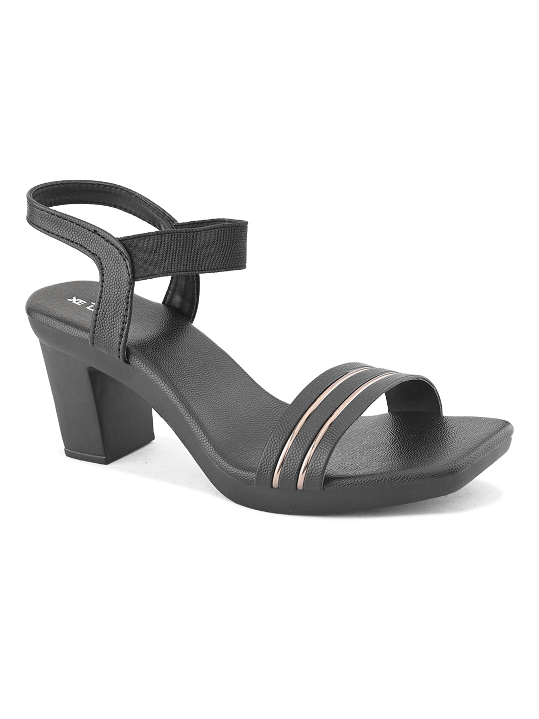 Elegant  Striped Strap Block heel sandal