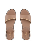 Cushioned Metallic Accent Elastic Strap Open Toe Sandals