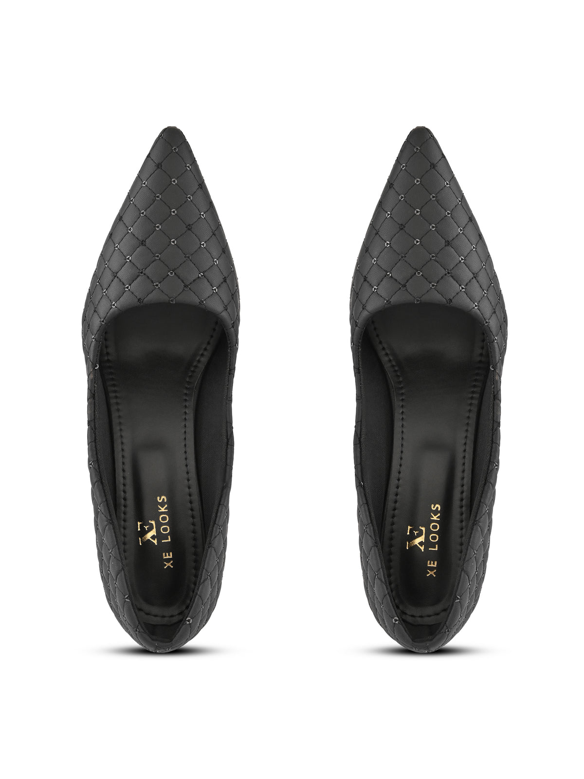 Quilted Pointed Toe Cushioned Slip-On Pumps