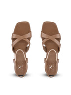 CROSS-STRAP ANKLE SUPPORT COMFORT BLOCK HEEL SANDALS