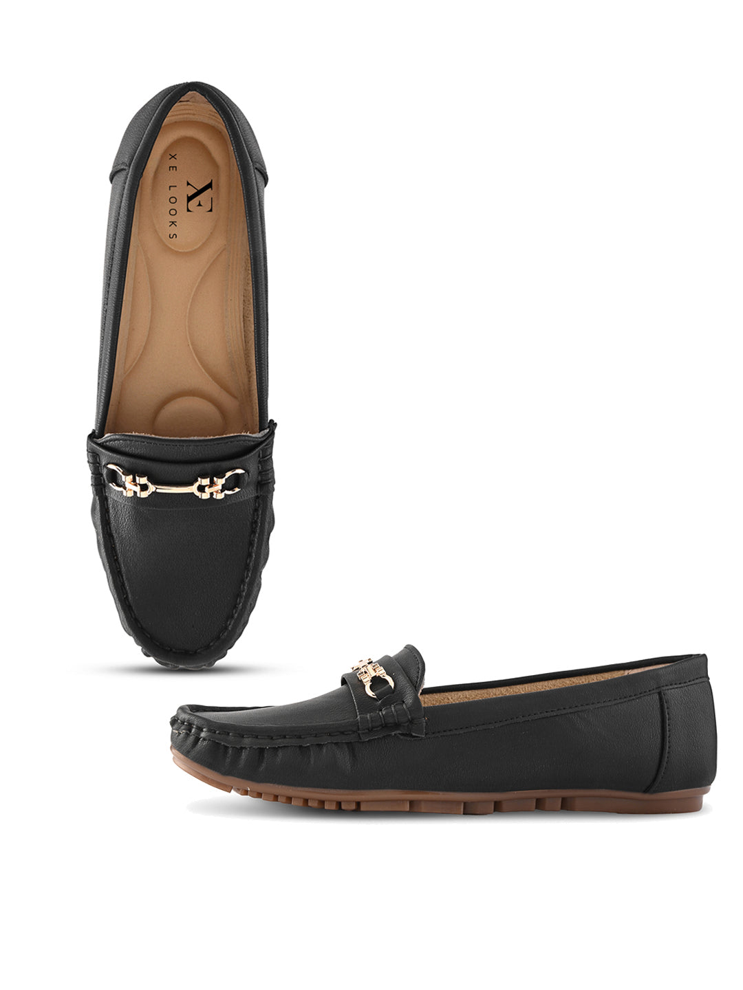 Classic Loafers with Metal Detail With Soft Insole Flats