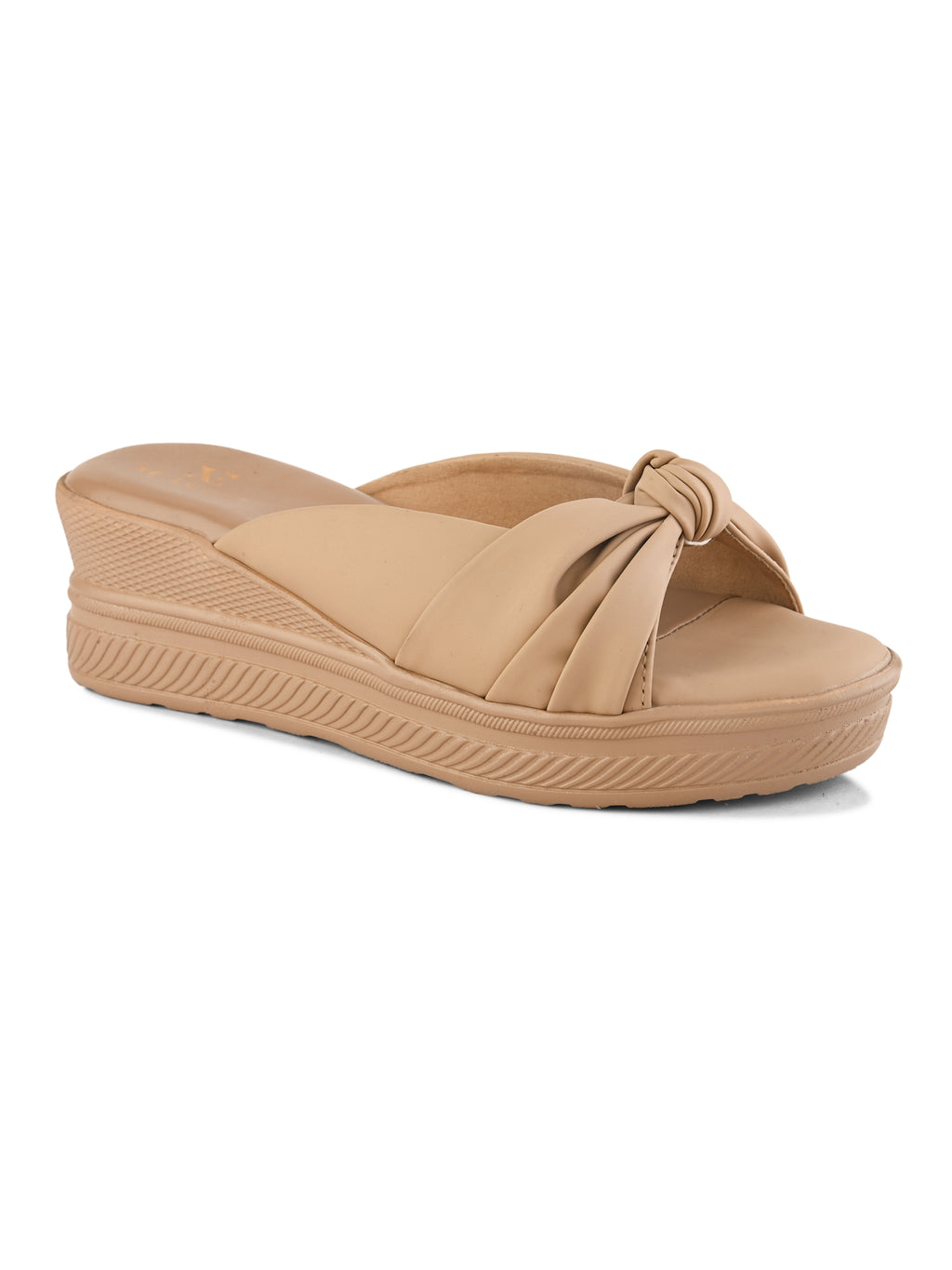 Stylish Knot Design Slip-On Wedge Sandal