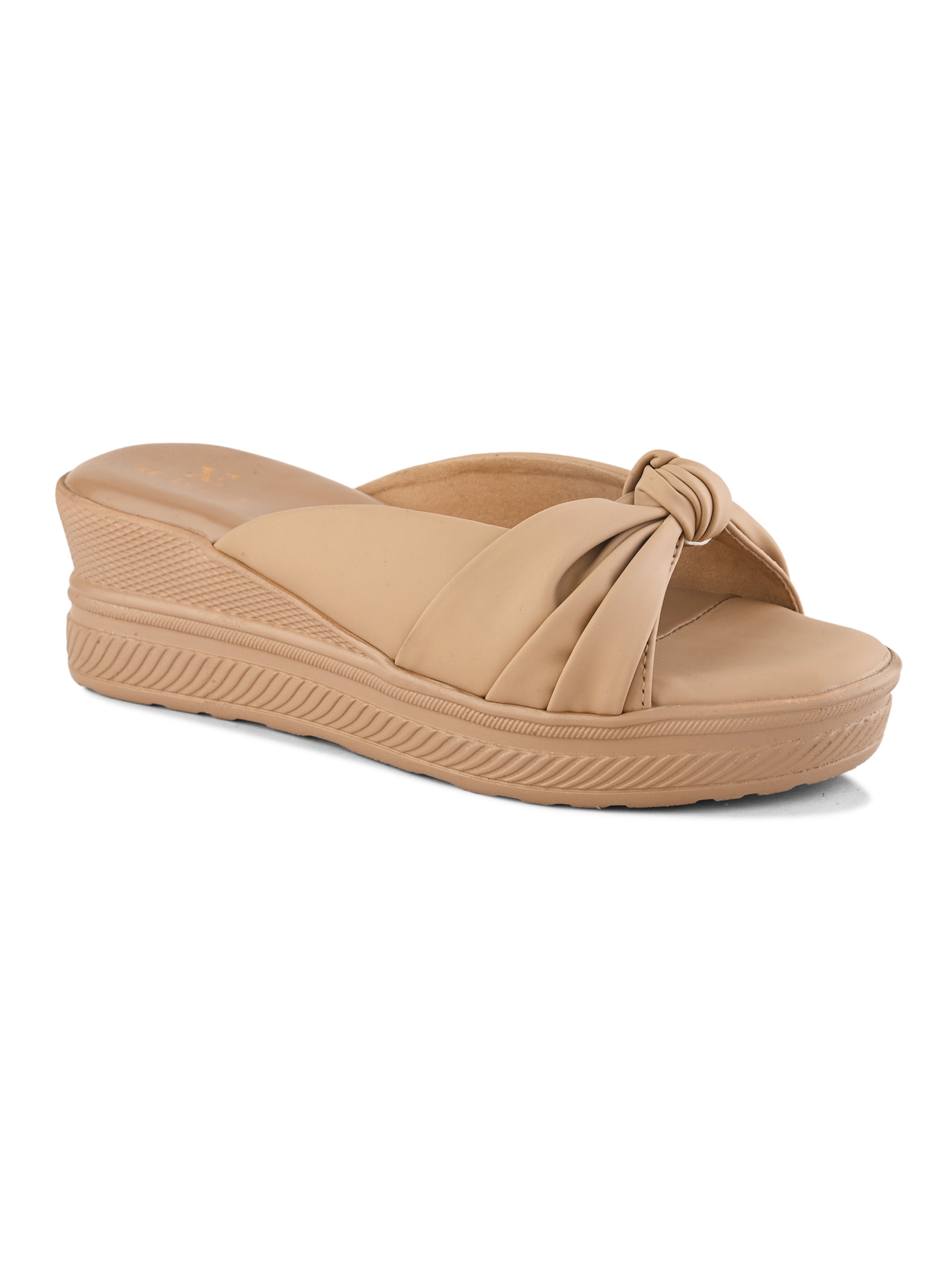 Stylish Knot Design Slip-On Wedge Sandal