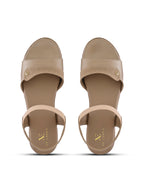 Perforated Detail Cushioned Slingback Flat Sandals