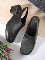 Elegant Slip-On Slingback Block Heel Shoes