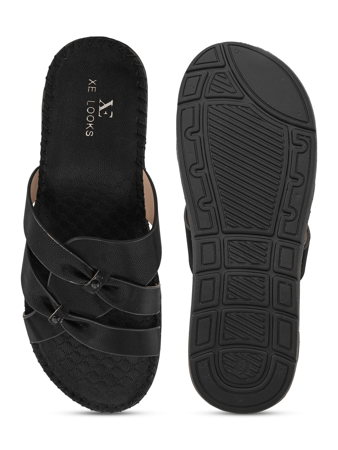 Cross-Strap Flat Slippers with Cushioned doctor Sole