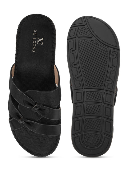 Cross-Strap Flat Slippers with Cushioned doctor Sole