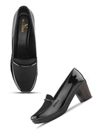 ELEGANT POINTED TOE CUSHIONED BLOCK HEEL PUMPS