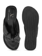 Bow Design with modern cushion platform Slippers