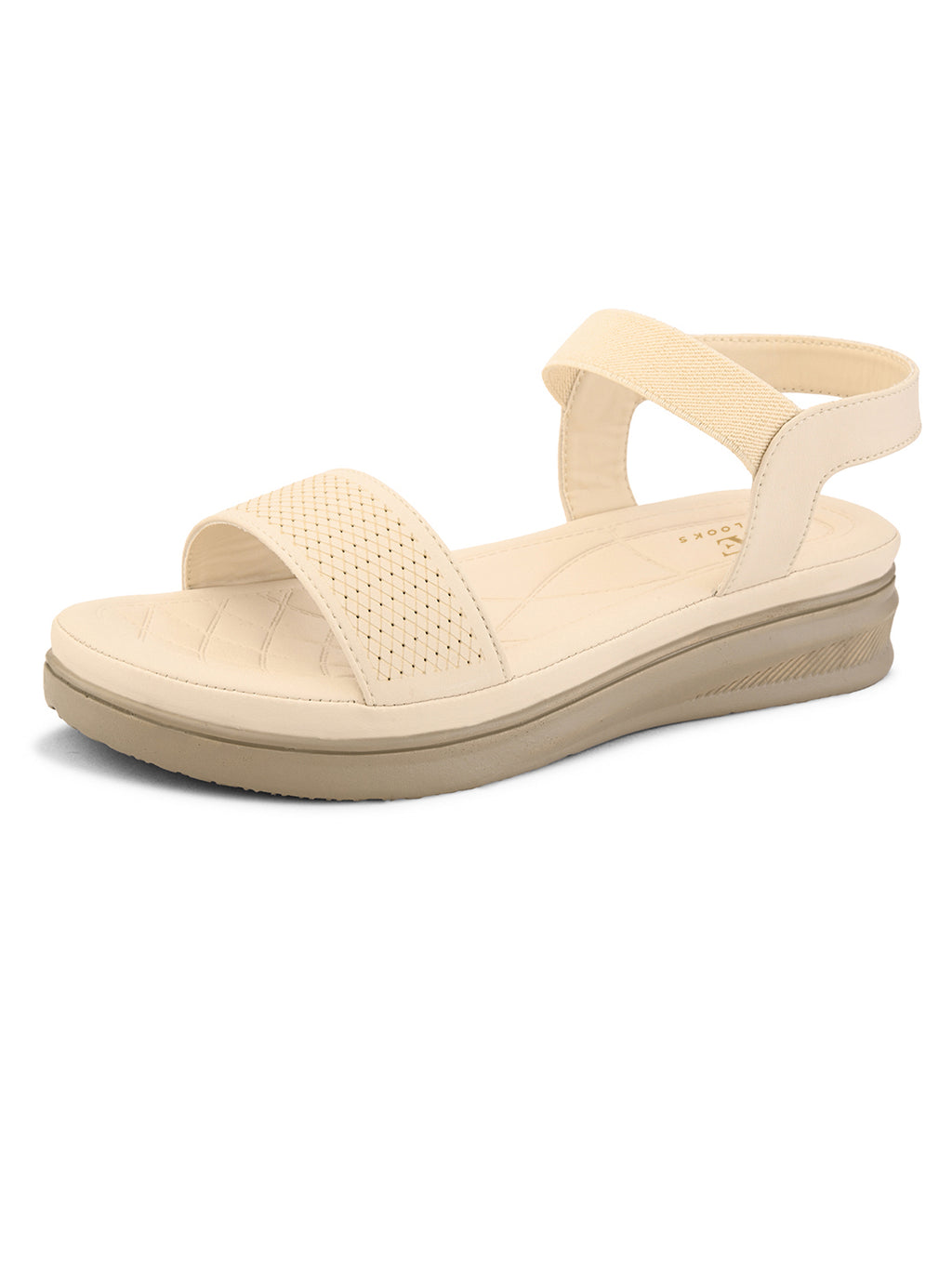 Textured Strap Flat Sandals