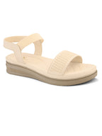Textured Strap Flat Sandals