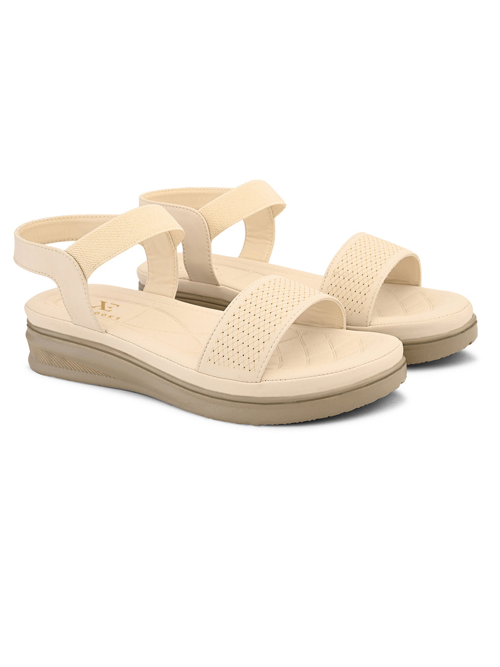Textured Strap Flat Sandals