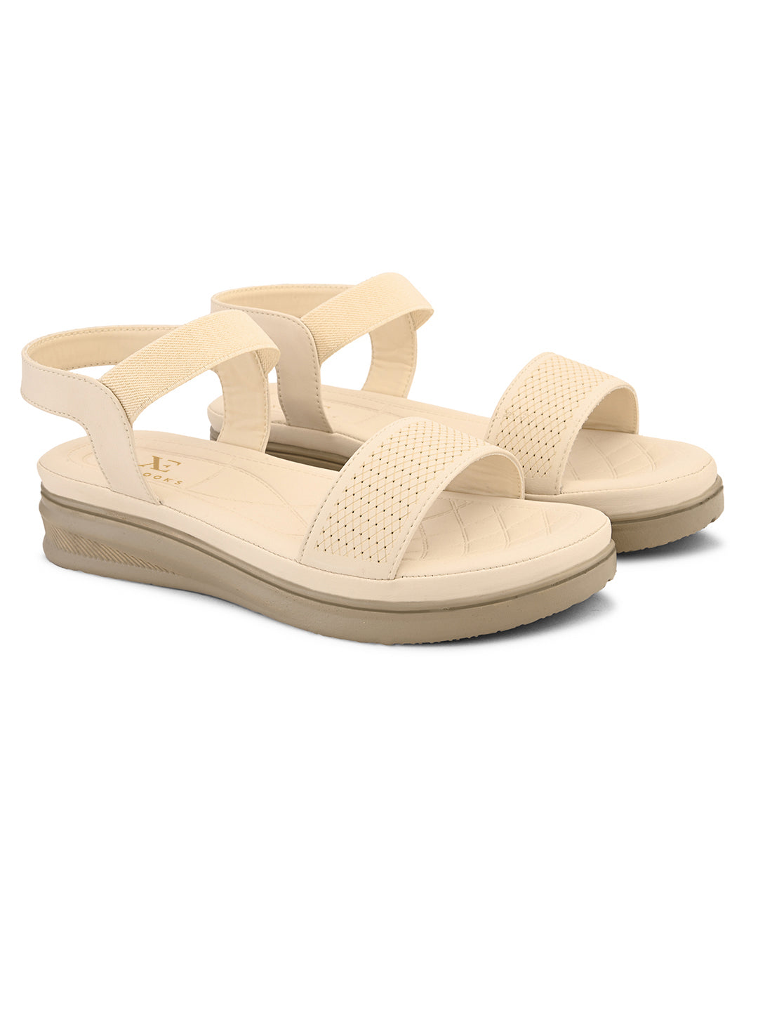 Textured Strap Flat Sandals