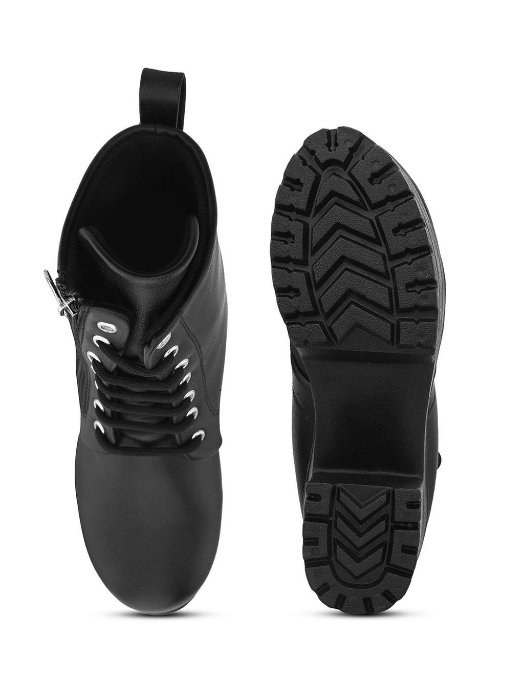 Women’s Triple Buckle Lace-Up Ankle Boots