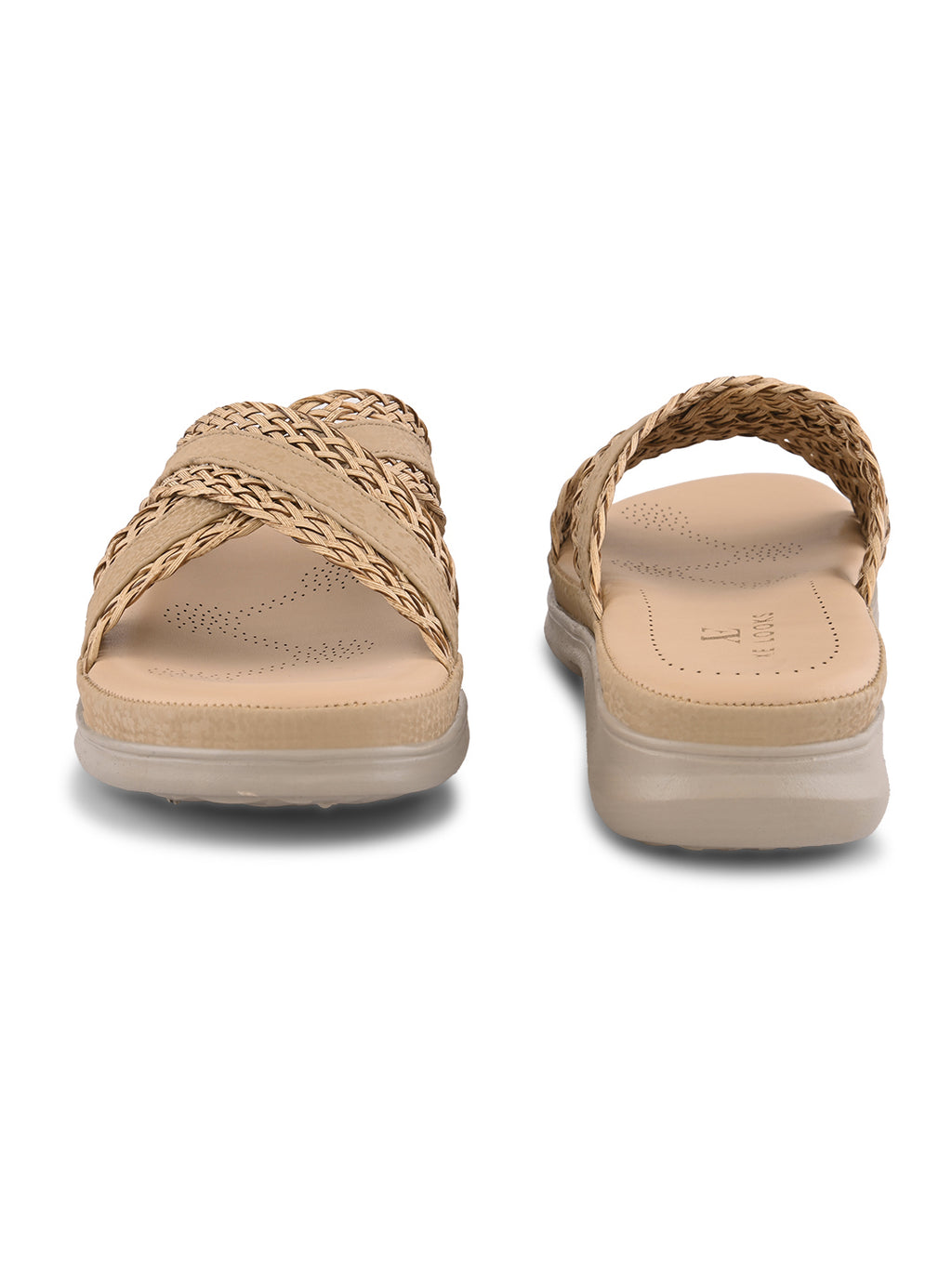 Braided Cross Strap Cushioned Comfort Platform Sandals