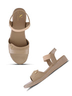 Perforated Detail Cushioned Slingback Flat Sandals