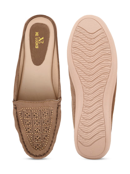 Embellished Slip-On Mules with Comfortable Cushioning