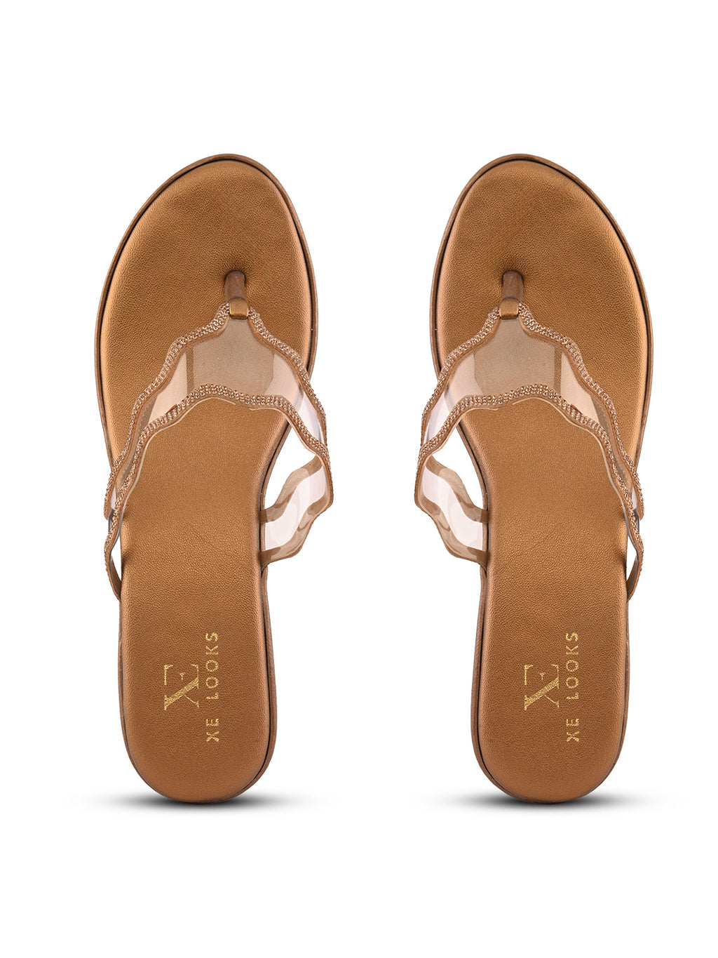 Embellished  Slip-On Sandals Wavy Strap Sandals