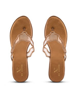 Embellished  Slip-On Sandals Wavy Strap Sandals