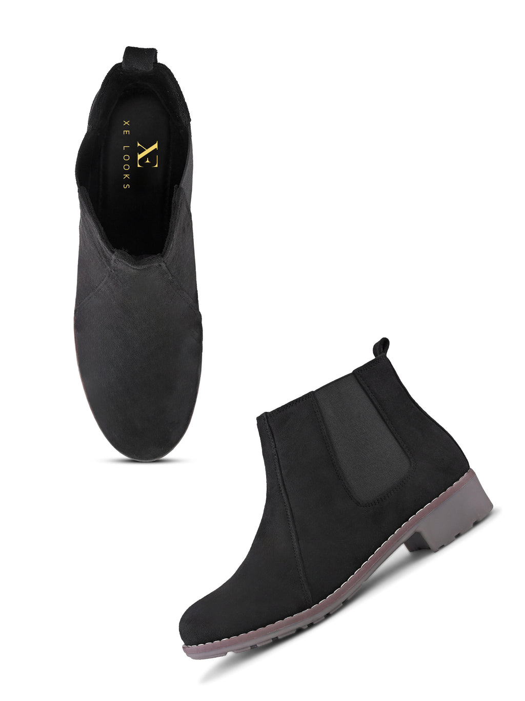 Side Elastic Cushioned Low Block Heel Ankle Boots