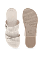 Dual-Strap with Buckle Detail Slippers